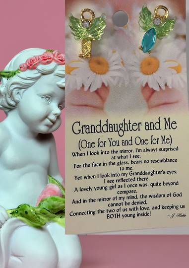 Granddaughter and Me Angel Brooches